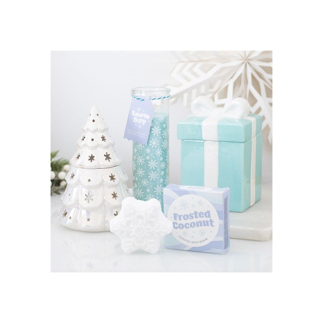 Iridescent Blue Snowflake Oil Burner and Wax Warmer