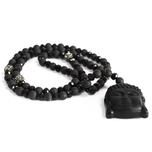 1x Buddha / Black Stone - Gemstone Necklace
