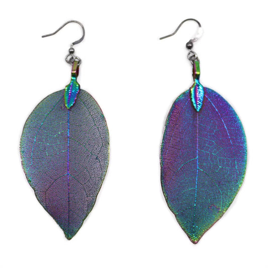 1x Earrings - Bravery Leaf - Multicoloured