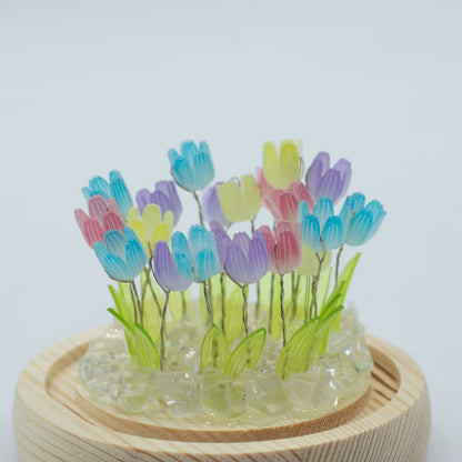 1x Floral Glow Garden Dome - 20 Multi Tulips - LED USB