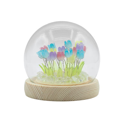 1x Floral Glow Garden Dome - 20 Multi Tulips - LED USB