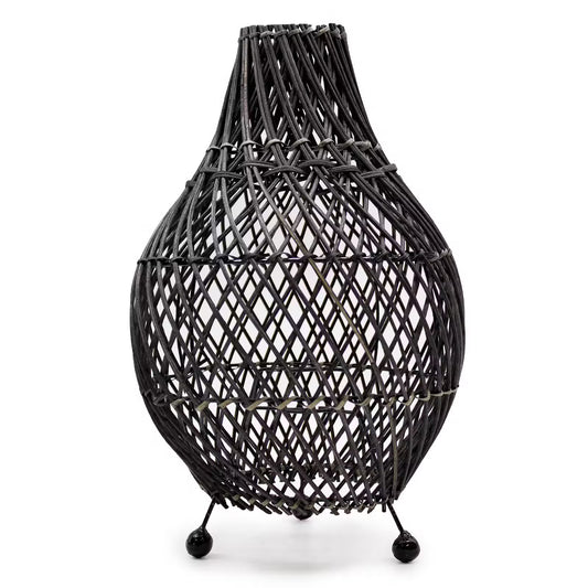 1x Rattan Table Lamps - Black