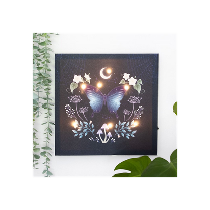 Midnight Moth Light Up Canvas Plaque