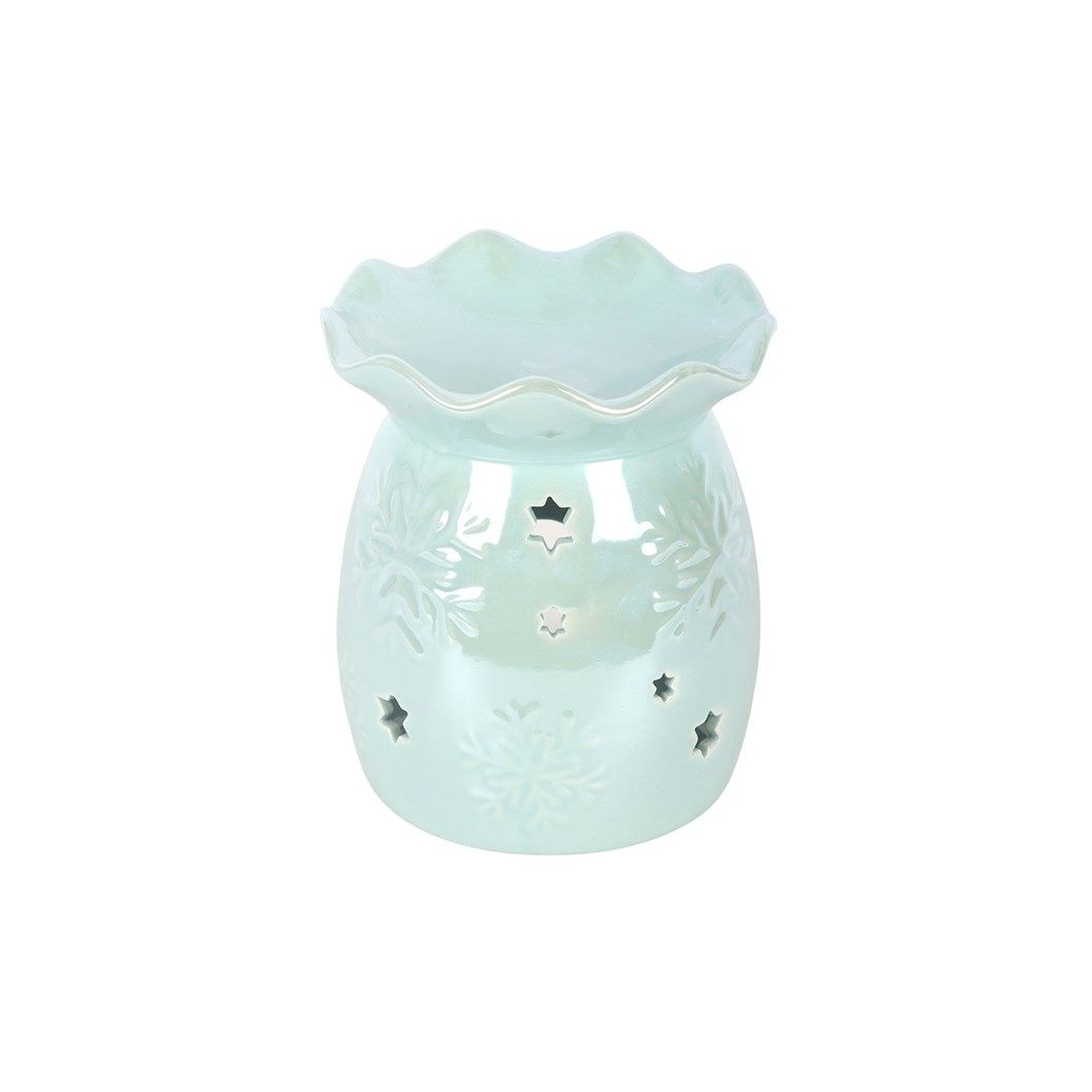 Iridescent Blue Snowflake Oil Burner and Wax Warmer