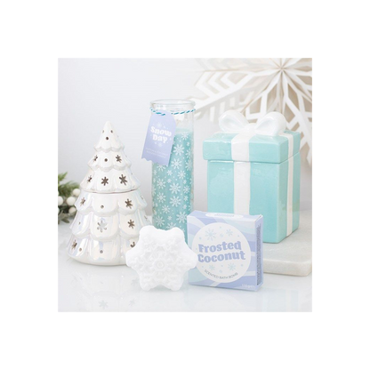 Iridescent Blue Snowflake Oil Burner and Wax Warmer