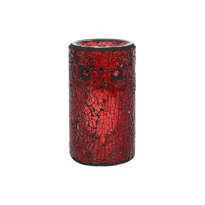 Red Pillar Crackle Glass Oil Burner and Wax Warmer